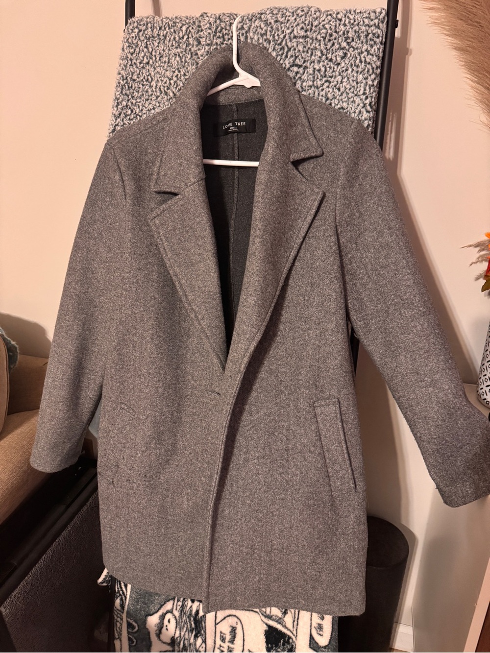 Love Tree Gray Pea Coat